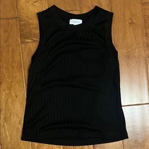 Evereve Black Ribbed Tank Top